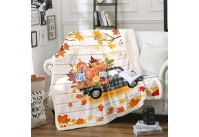 Herfst Deken Pompoen Vrachtwagen Plaid 229x229 cm - 34% Korting