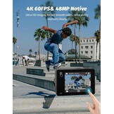 Actiecamera 4K 60FPS 64MP Dual Screen Waterdicht met 34% Korting