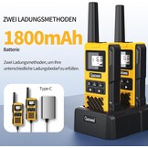 4x Walkie-Talkie Set G1pro IP67 Waterdicht 5km Geel