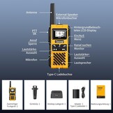4x Walkie-Talkie Set G1pro IP67 Waterdicht 5km Geel