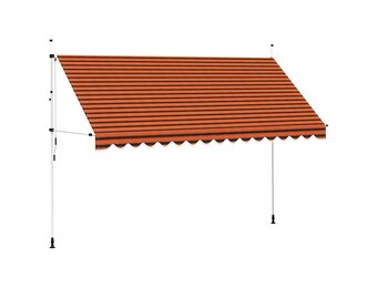 VidaXL Luifel Uittrekbaar 400cm Oranje/Bruin - 35% Korting