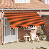 VidaXL Luifel Uittrekbaar 400cm Oranje/Bruin - 35% Korting