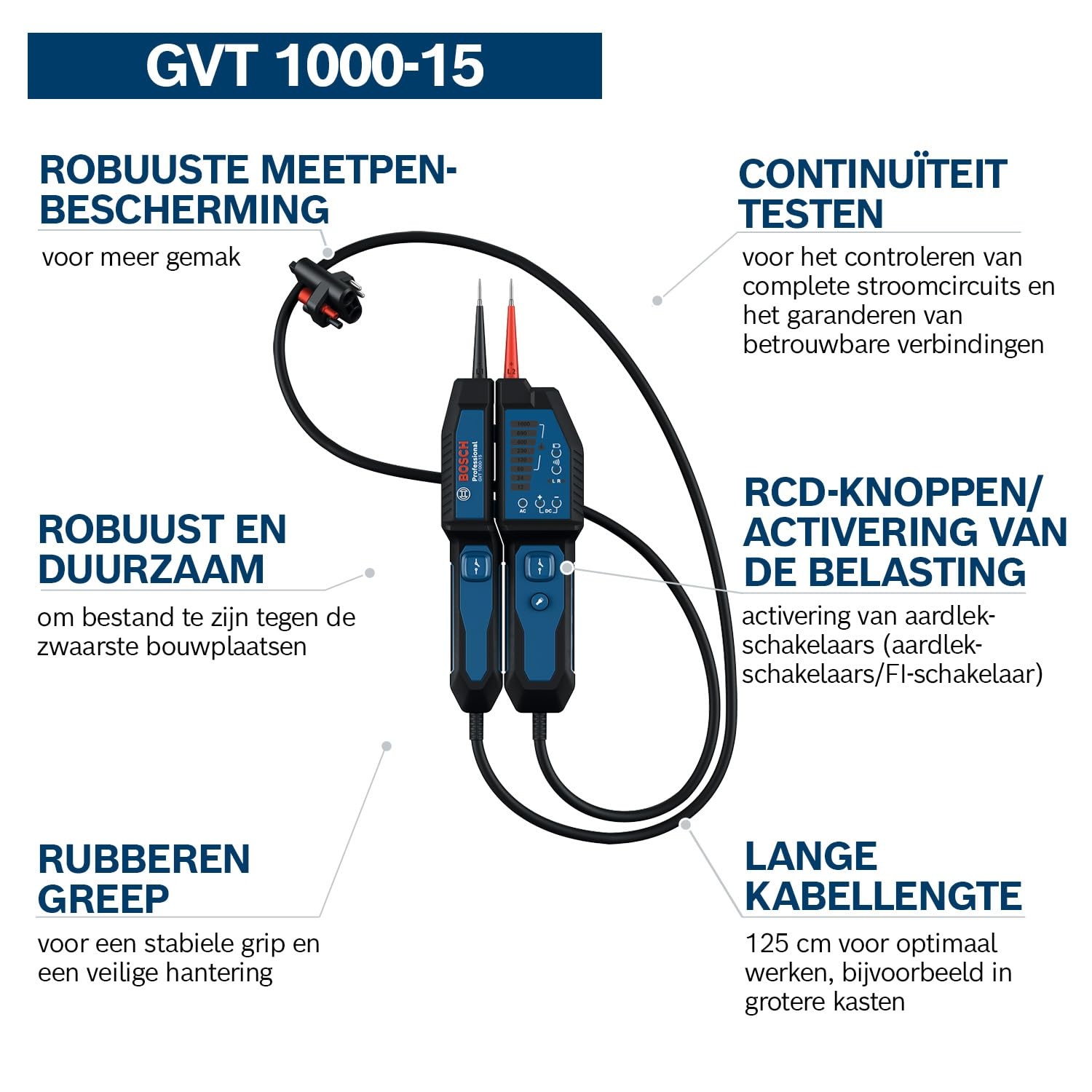 Bosch Spanningstester 12-1000V AC/DC | LED-display | 34% Korting