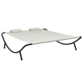 vidaXL Loungebed Crème Stof - 58% Korting