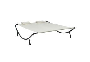 vidaXL Loungebed Crème Stof - 58% Korting