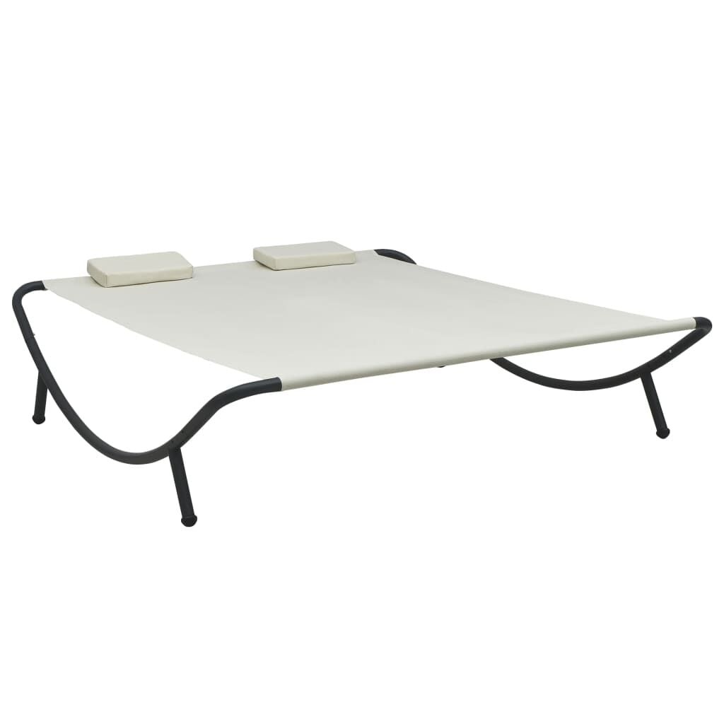 vidaXL Loungebed Crème Stof - 58% Korting