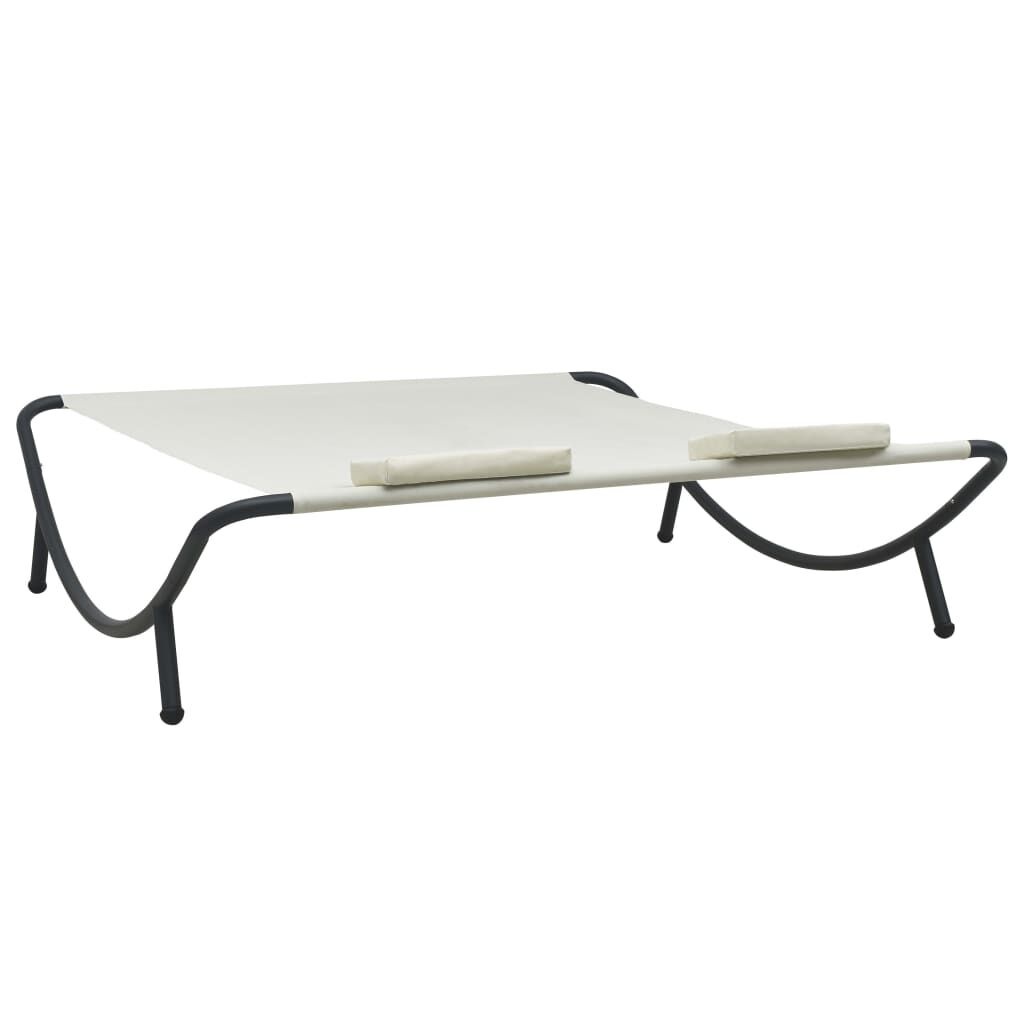 vidaXL Loungebed Crème Stof - 58% Korting