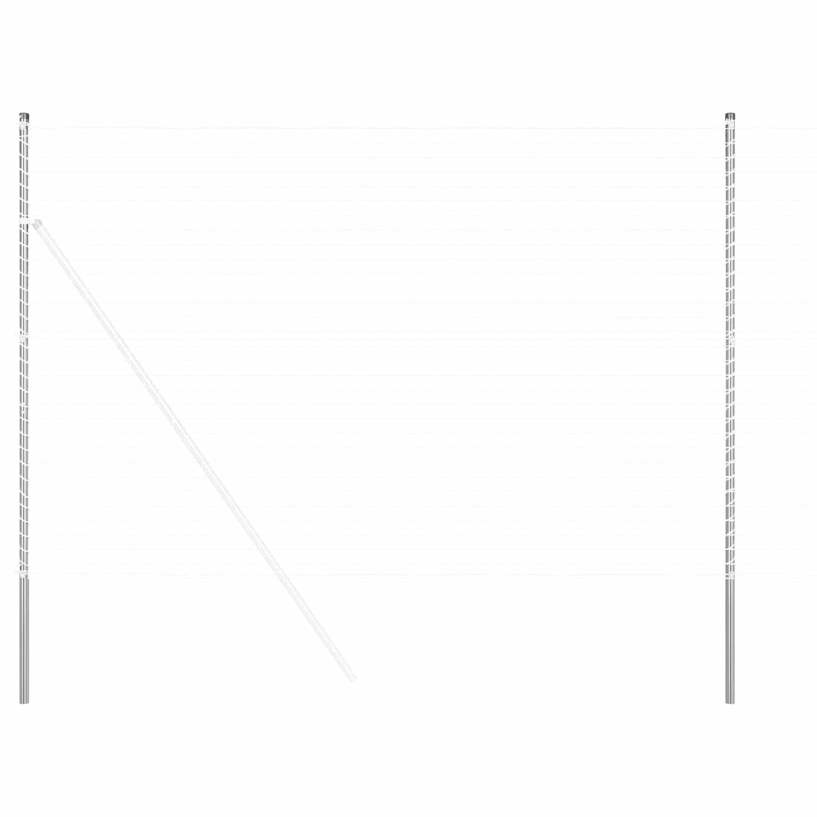 vidaXL Hekpaal Set (12 stuks) - Zilver - Poedergecoat Staal - 53% Korting