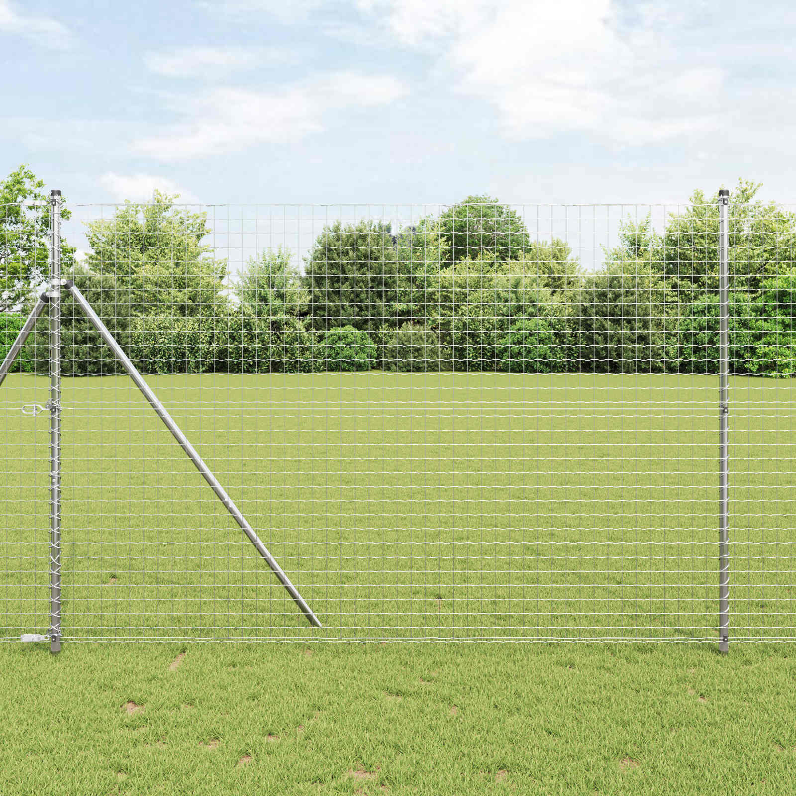 vidaXL Hekpaal Set (12 stuks) - Zilver - Poedergecoat Staal - 53% Korting