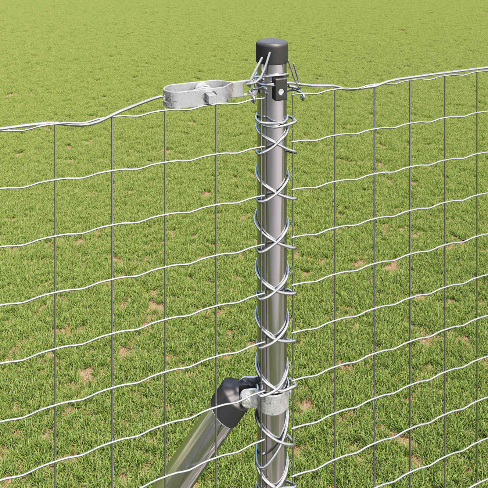 vidaXL Hekpaal Set (12 stuks) - Zilver - Poedergecoat Staal - 53% Korting