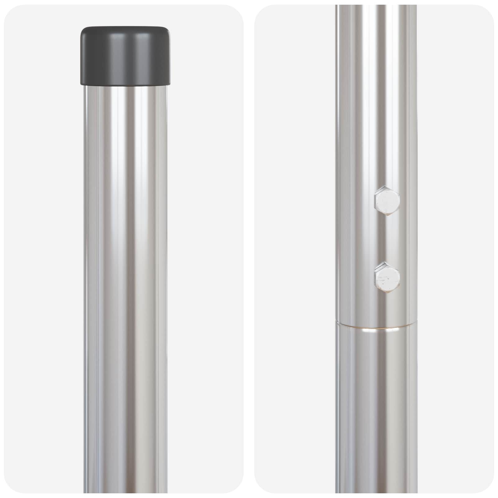 vidaXL Hekpaal Set (12 stuks) - Zilver - Poedergecoat Staal - 53% Korting