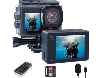 Actiecamera 4K 60FPS 64MP Dual Screen | 40m Waterdicht | 34% Korting