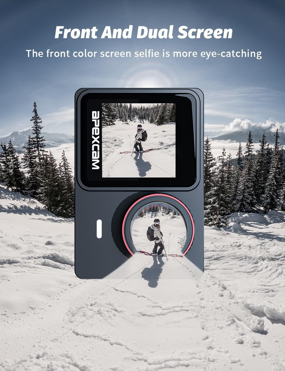Actiecamera 4K 60FPS 64MP Dual Screen | 40m Waterdicht | 34% Korting