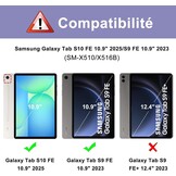 Toetsenbordhoes voor Samsung Galaxy Tab S9 FE 10,9 inch 2023 | AZERTY Frans | Achtergrondverlichting | Magnetisch | Afneembaar | Bluetooth | Paars