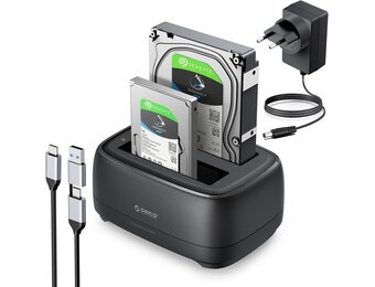 Orico Dubbele Docking Station voor 2.5"/3.5" HDD/SSD | 5Gbps | 33% Korting