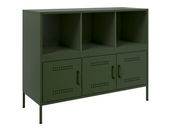 vidaXL Dressoir Olijfgroen Staal - 100,5x39x79 cm - 54% Korting