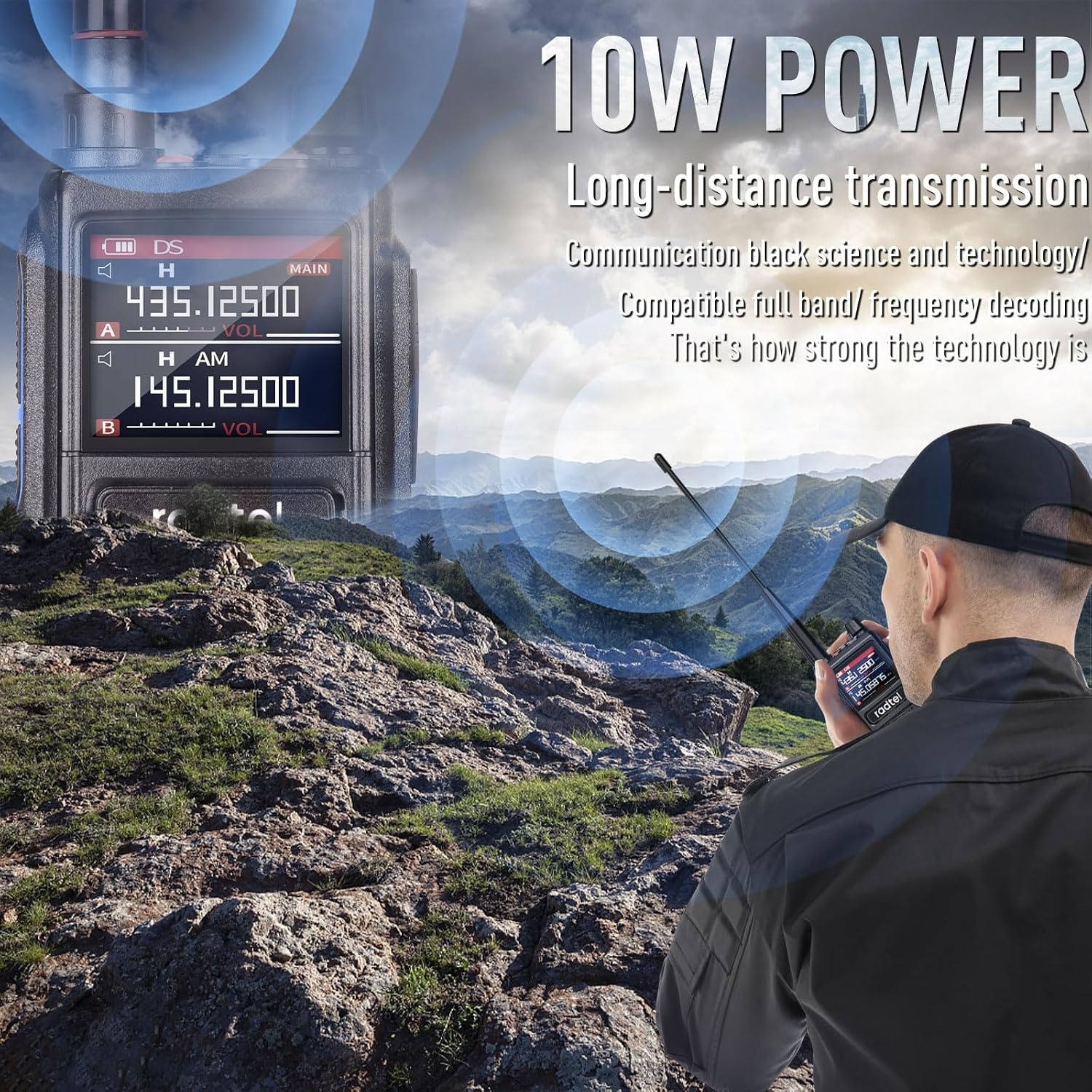 Radtel RT-470 Tri-Band Walkie-Talkie 10W met Luchtbandontvangst & NOAA Radio (34% Korting)
