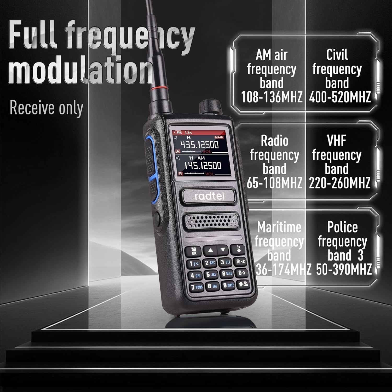 Radtel RT-470 Tri-Band Walkie-Talkie 10W met Luchtbandontvangst & NOAA Radio (34% Korting)