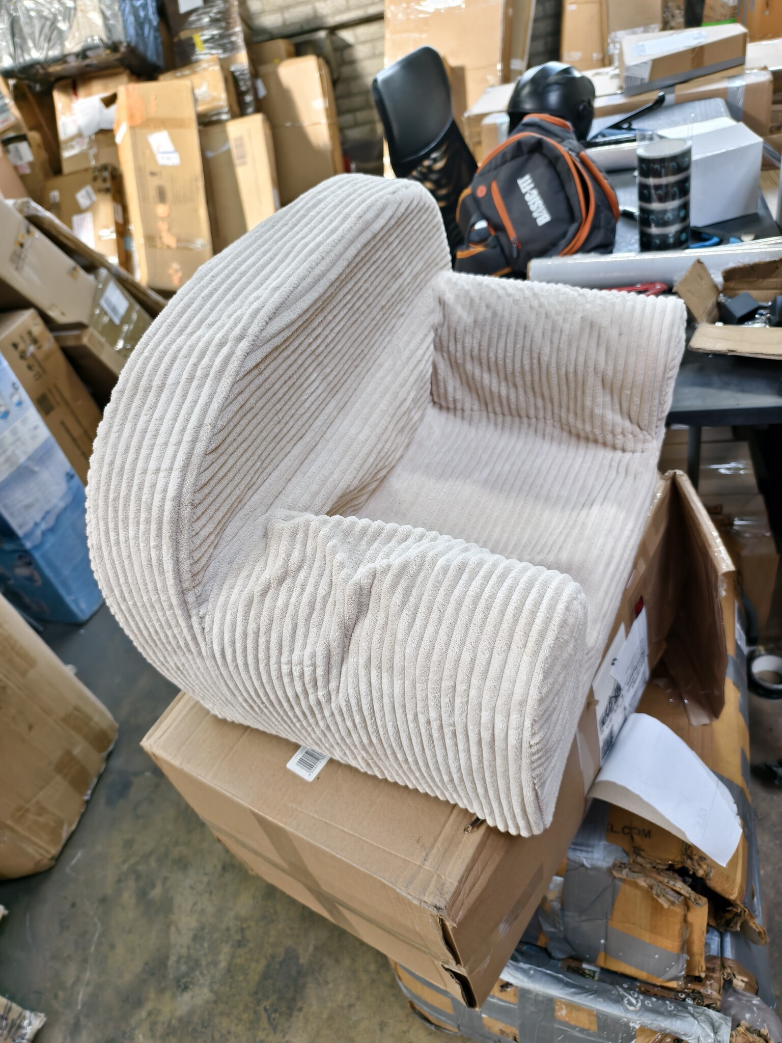 Kinderfauteuil LINCOLN Beige Corduroy 60x40x45 cm - 53% Korting