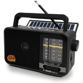 Draagbare Radio met Zonnepaneel & Bluetooth - Grijs (33% Korting)