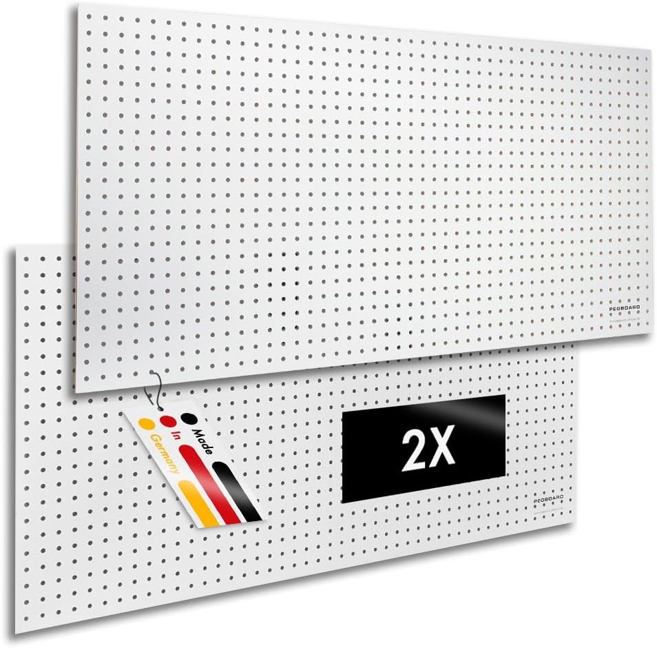 Gereedschapswand MDF 120x60 cm | Wit gelakt Perforatiebord | 7 mm gaten voor gereedschap