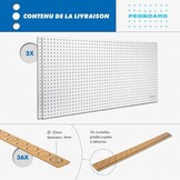 Gereedschapswand MDF 120x60 cm | Wit gelakt Perforatiebord | 7 mm gaten voor gereedschap