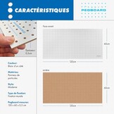 Gereedschapswand MDF 120x60 cm | Wit gelakt Perforatiebord | 7 mm gaten voor gereedschap