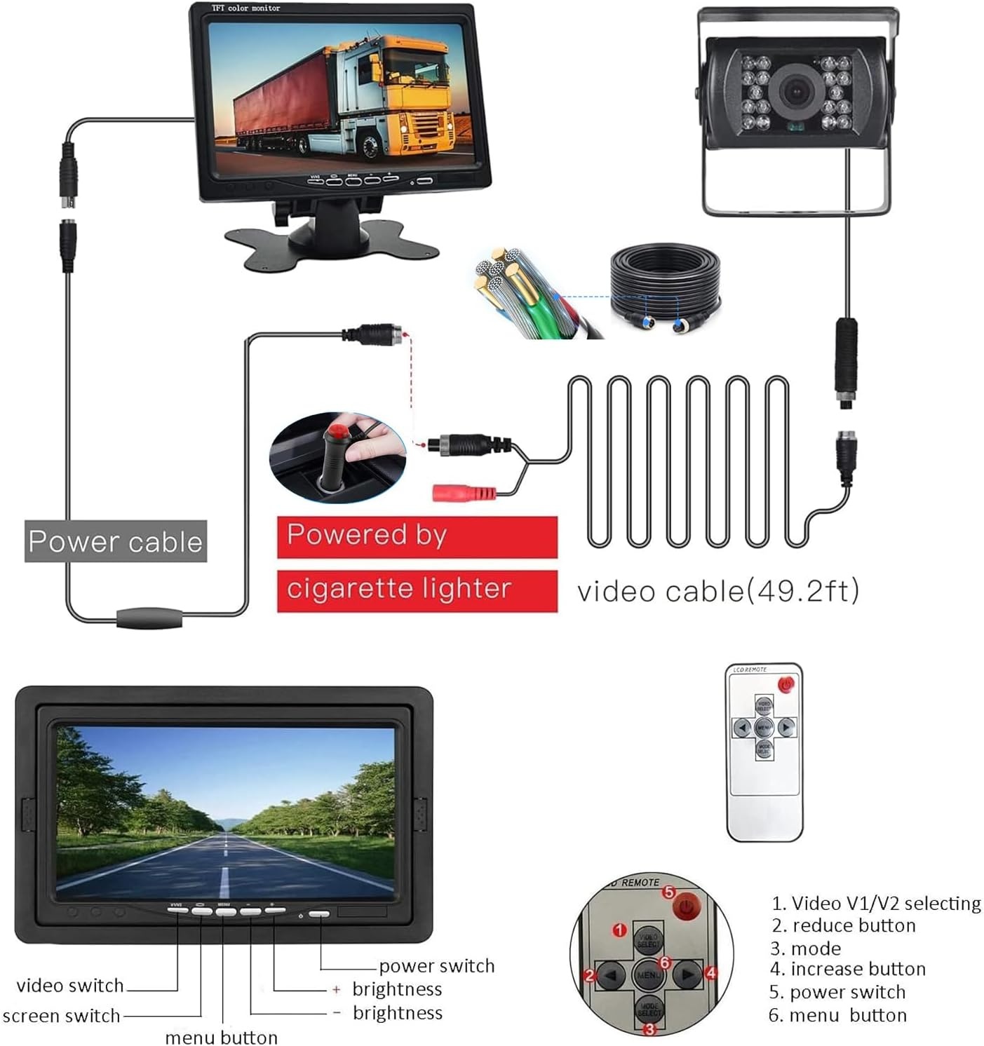 Achteruitrijcamera Set 7" HD LCD met 54% Korting