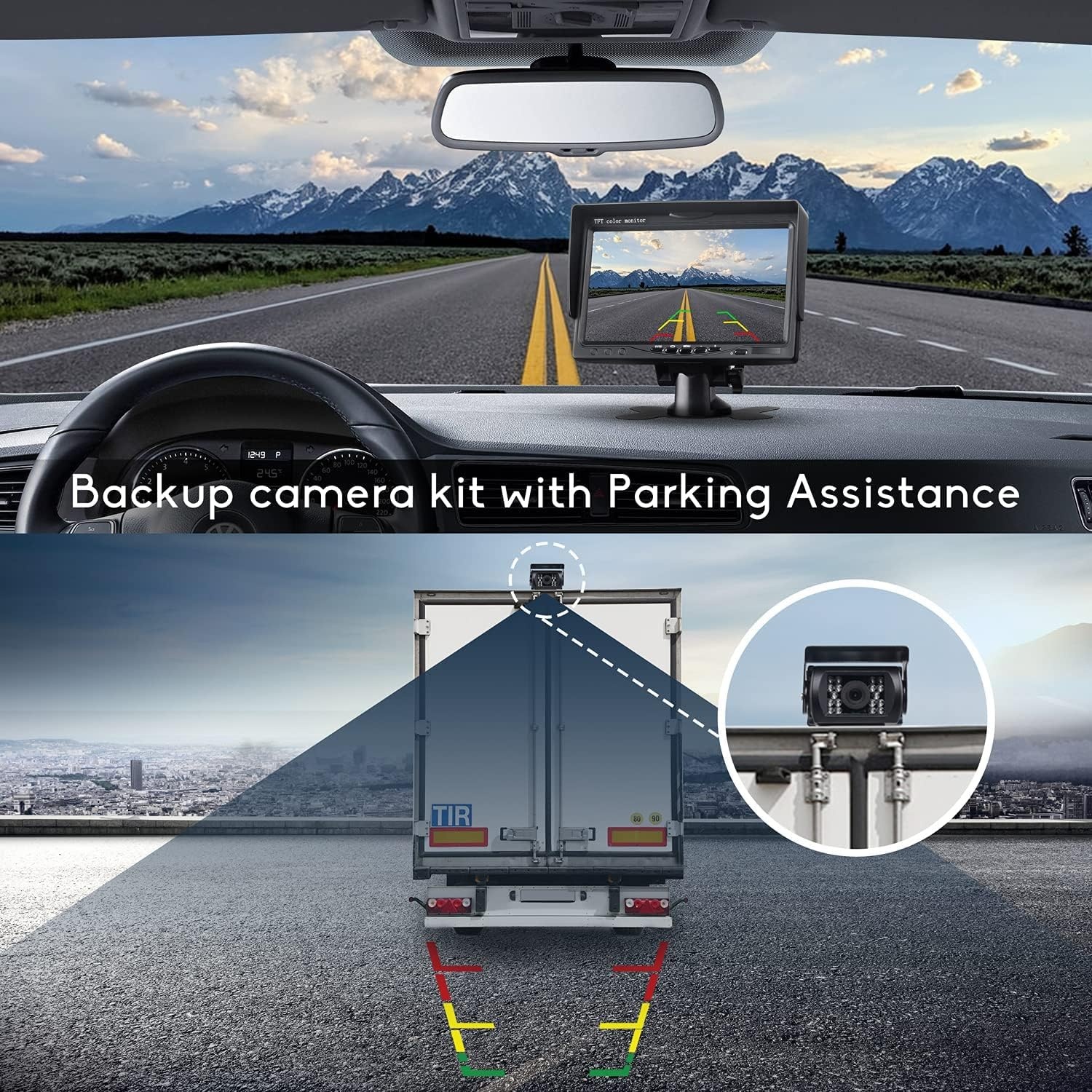 Achteruitrijcamera Set 7" HD LCD met 54% Korting