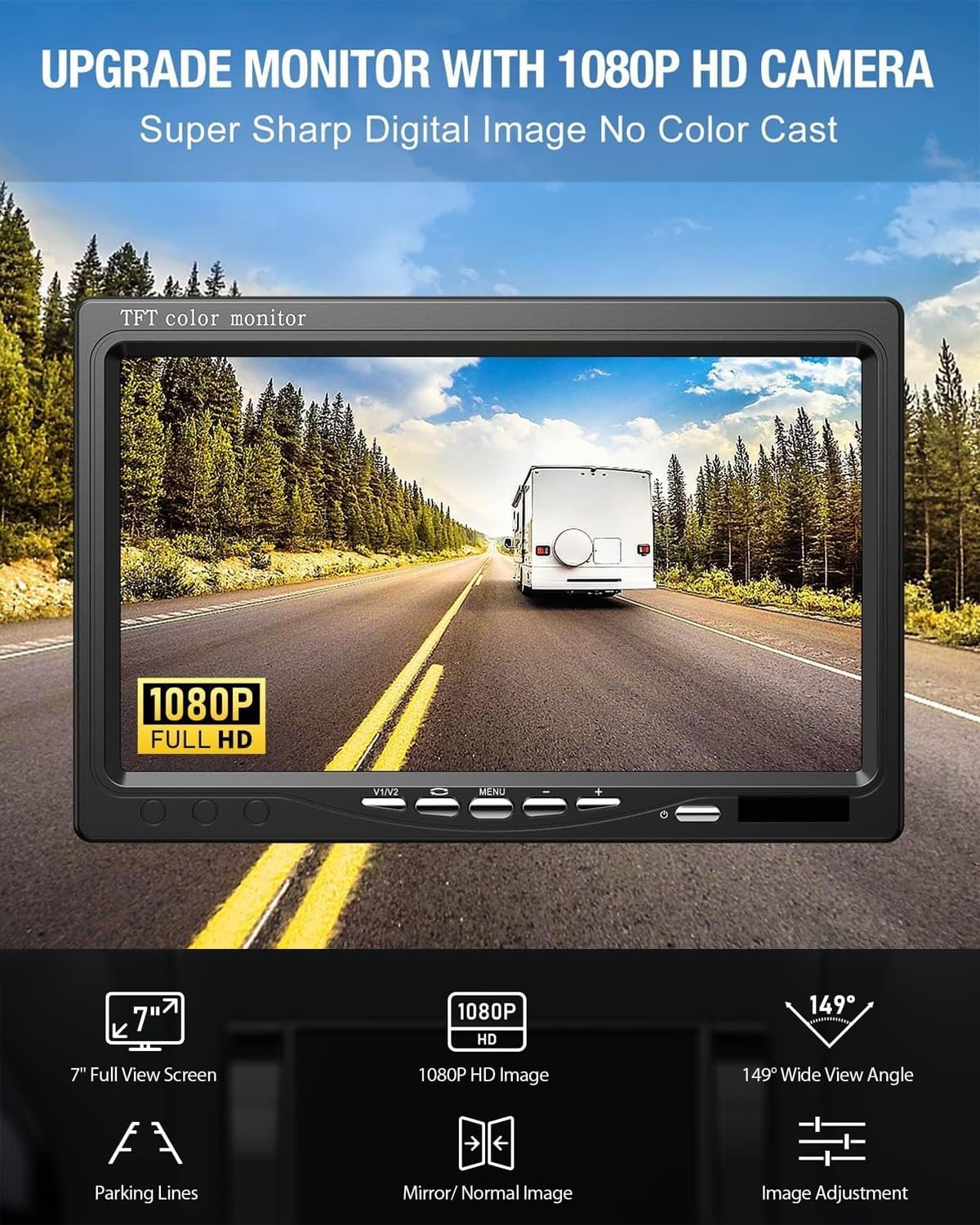 Achteruitrijcamera Set 7" HD LCD met 54% Korting