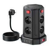 Sameriver Stekkerdoos met 4 USB & 8 Stopcontacten - 33% Korting!