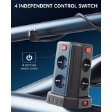 Sameriver Stekkerdoos met 4 USB & 8 Stopcontacten - 33% Korting!