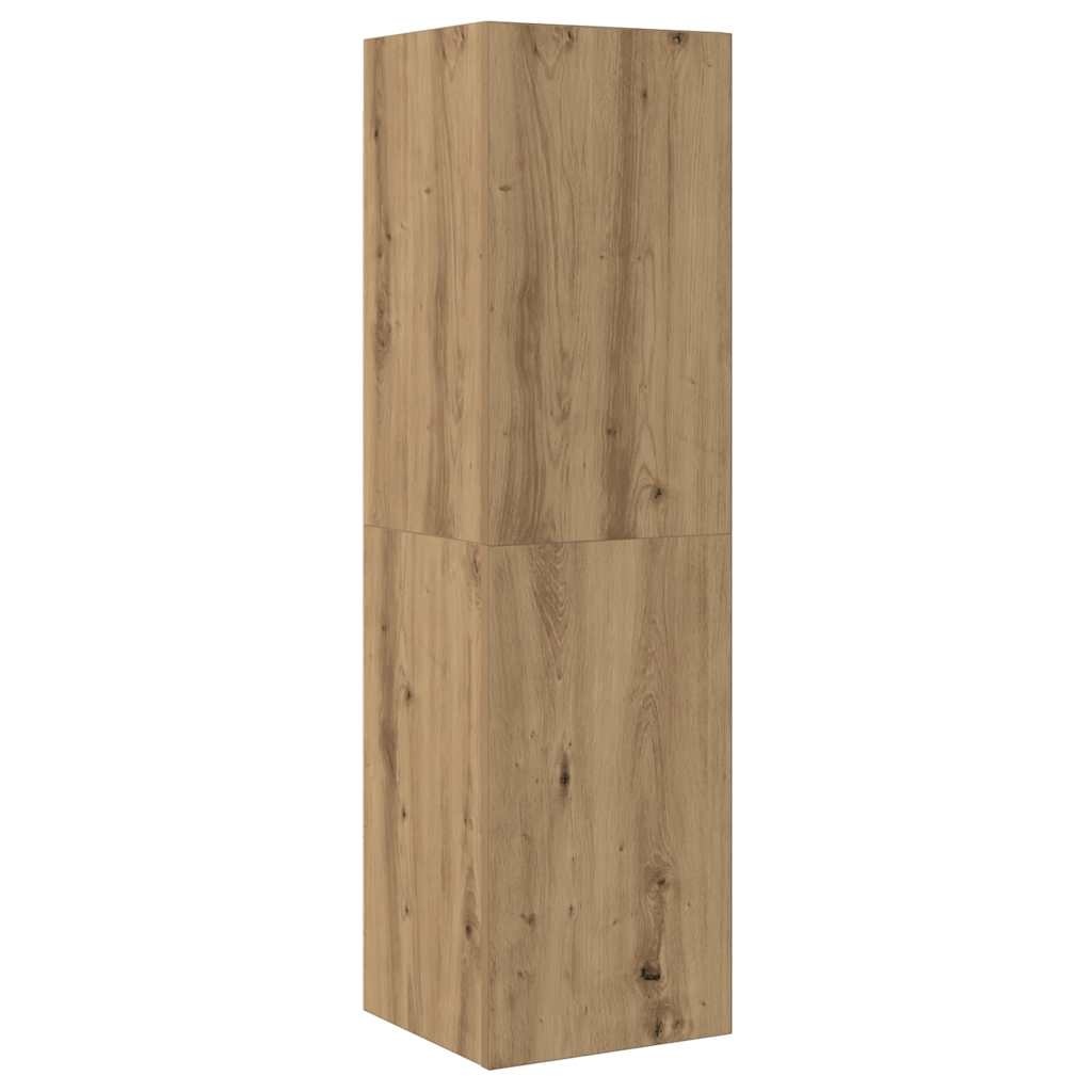 VidaXL TV-meubel 30.5x30x110 cm Bewerkt Hout Artisanaal Eikenkleur met 54% Korting
