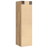 VidaXL TV-meubel 30.5x30x110 cm Bewerkt Hout Artisanaal Eikenkleur met 54% Korting