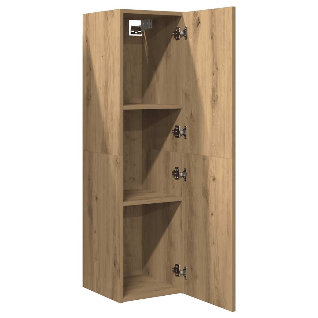 VidaXL TV-meubel 30.5x30x110 cm Bewerkt Hout Artisanaal Eikenkleur met 54% Korting