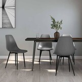 vidaXL Eetkamerstoelen 4 st PP grijs