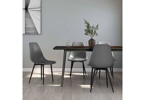 Eetkamerstoelen PP Grijs - Set van 4 - 66% Korting
