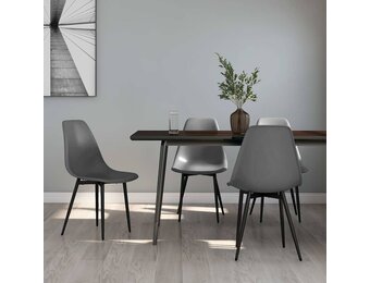vidaXL Eetkamerstoelen 4 st PP grijs