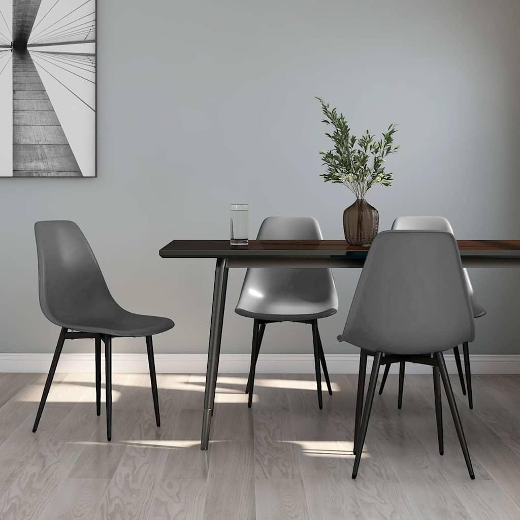 vidaXL Eetkamerstoelen 4 st PP grijs