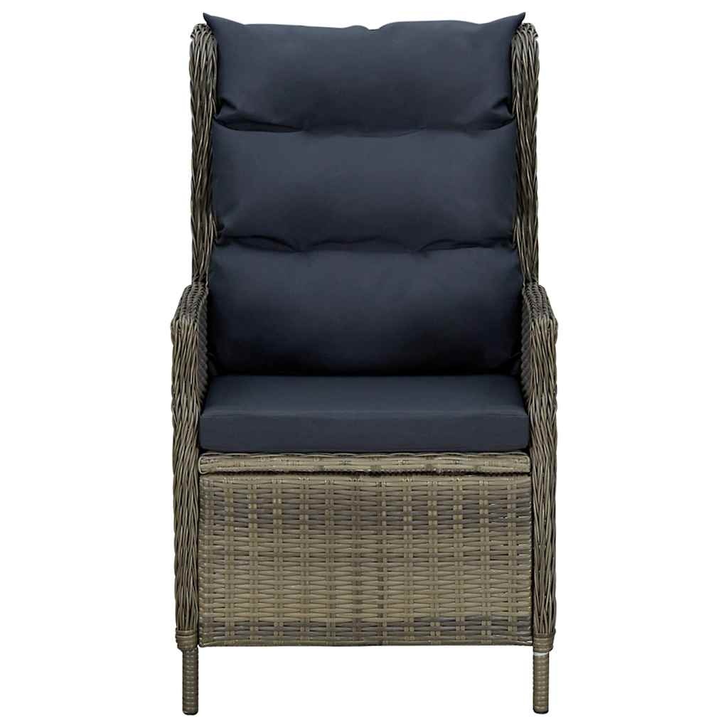 vidaXL Tuinstoel verstelbaar met kussens poly rattan bruin