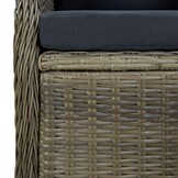 vidaXL Tuinstoel verstelbaar met kussens poly rattan bruin