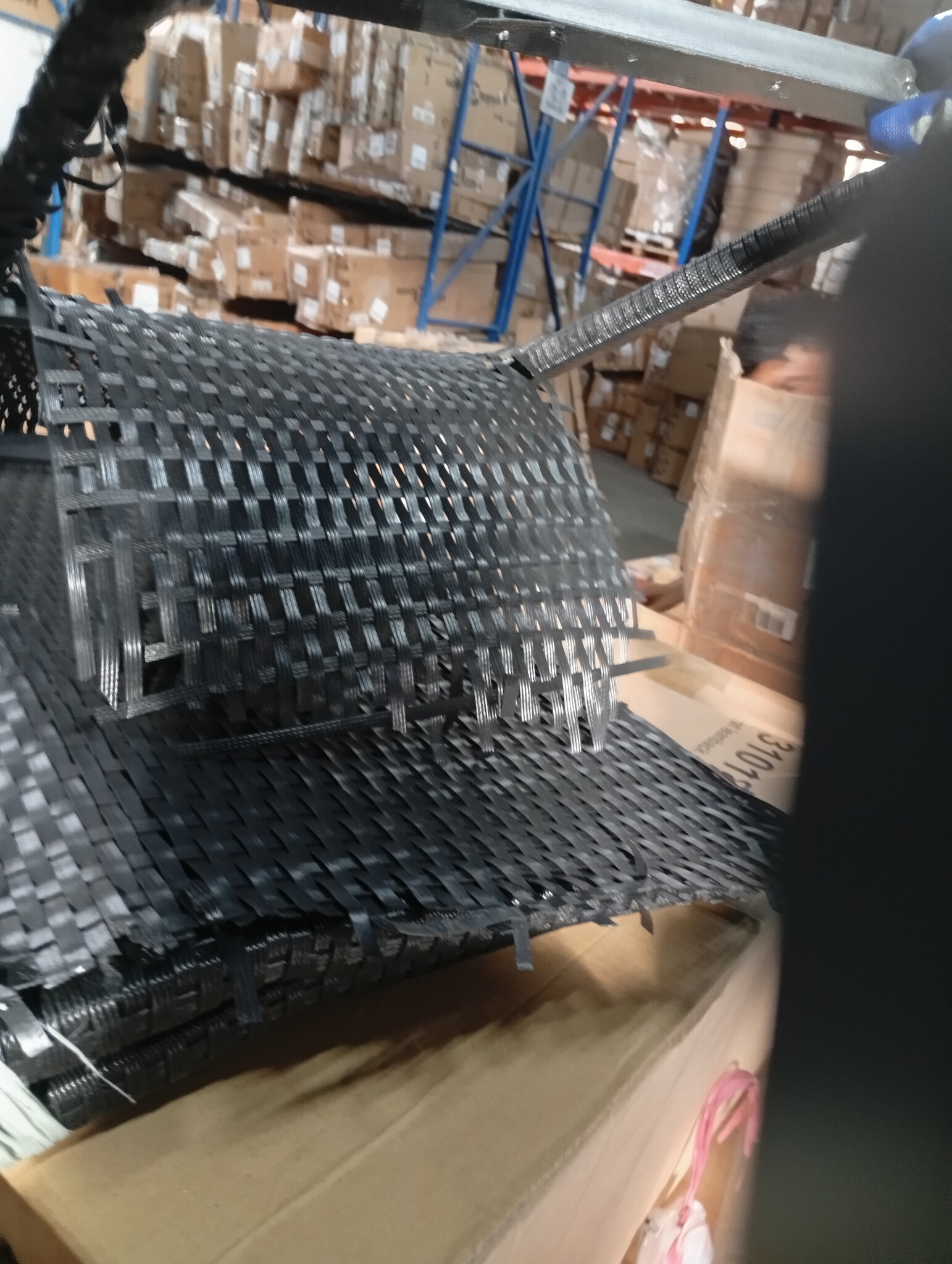 vidaXL 3-delige Loungeset met kussens poly rattan zwart
