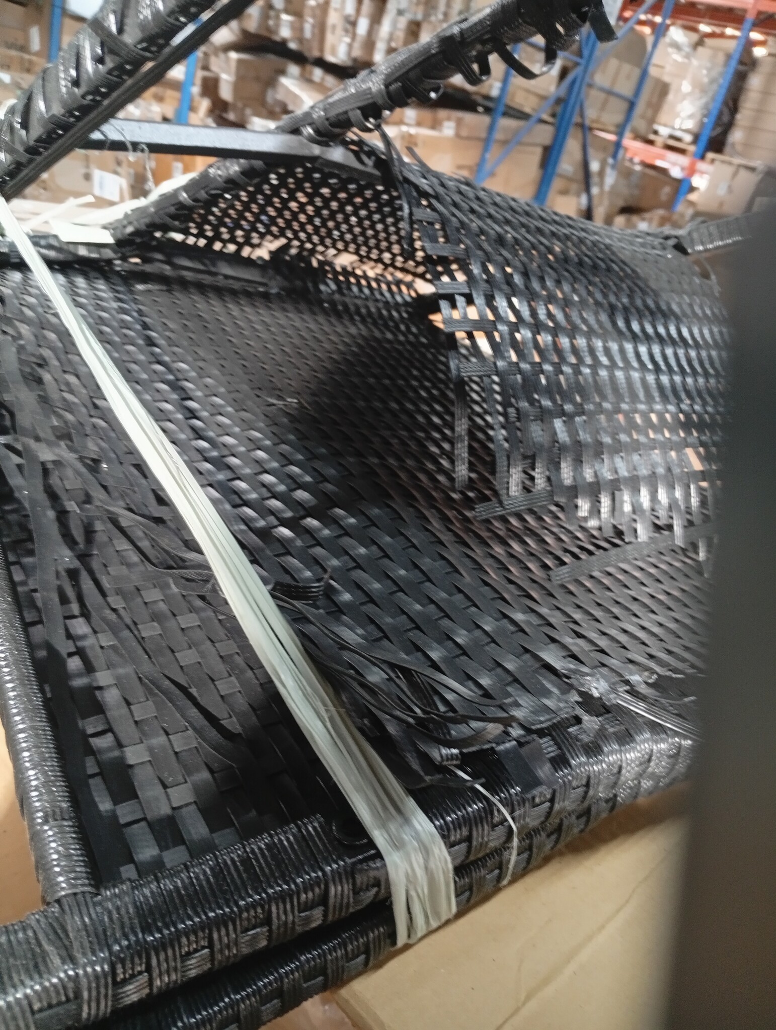 vidaXL 3-delige Loungeset met kussens poly rattan zwart