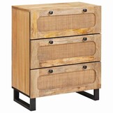 vidaXL Dressoir 60 x 33 x 75 cm Massief Mango Hout Bruin