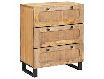 vidaXL Dressoir 60 x 33 x 75 cm Massief Mango Hout Bruin