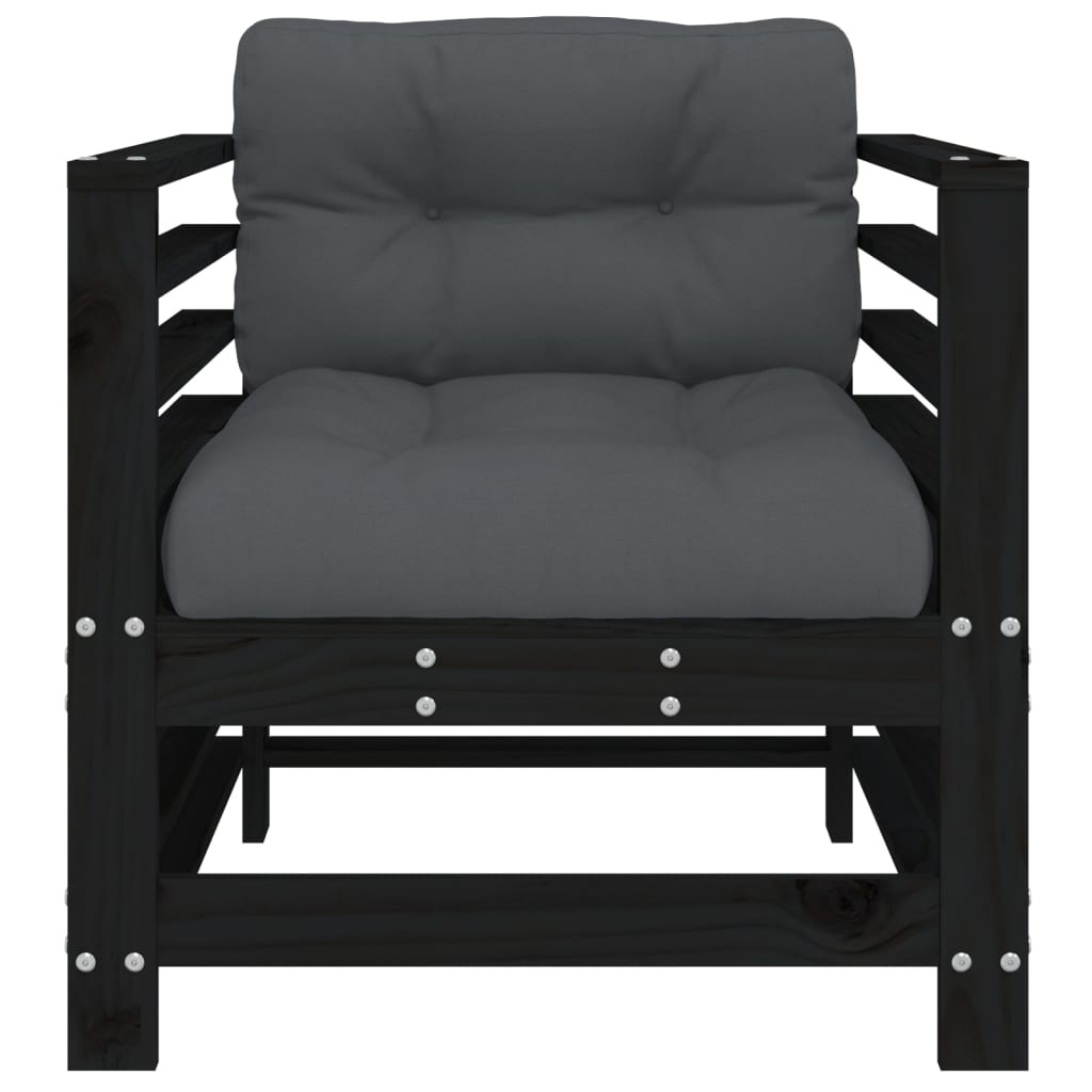 VidaXL Tuinstoelen met Kussens, Massief Grenenhout Zwart - 54% Korting!