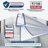Douchedeur zeefstrip voor 4-6mm glas, tot 18mm opening, recht, transparant, waterdichte afdichting