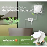 Badkamer ventilator met sensoren (vochtigheid, temperatuur), timer, 3 snelheden, afstandsbediening, realtime display. Krachtige, stille afzuiger voor badkamer, toilet, kelder. Model QU119