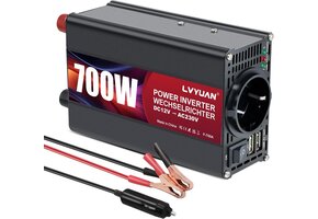 Omvormer Auto 12V naar 230V - 700W met USB & Stopcontact - 33% Korting!