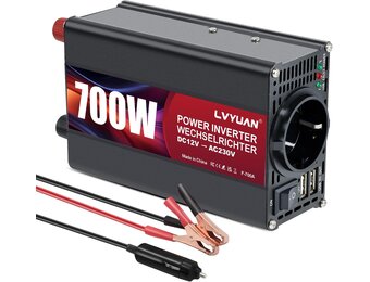 Omvormer Auto 12V naar 230V - 700W met USB & Stopcontact - 33% Korting!